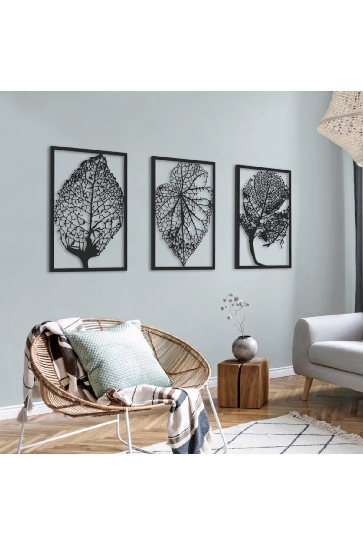 

Autumn Triple Black Leaf Wood 3D Wall Wood Wall Decoration Decor New Style Your Home Office Art Decoration home Gifts Vintage