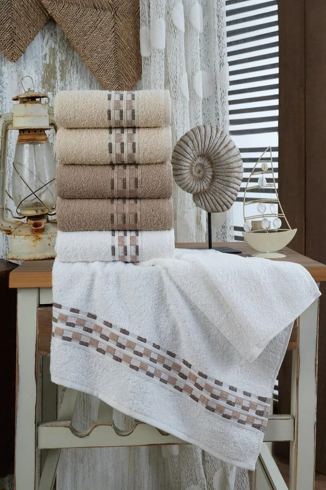 

Cotton 6'l Towel Set 50x90-Assortment Coffee 424729996