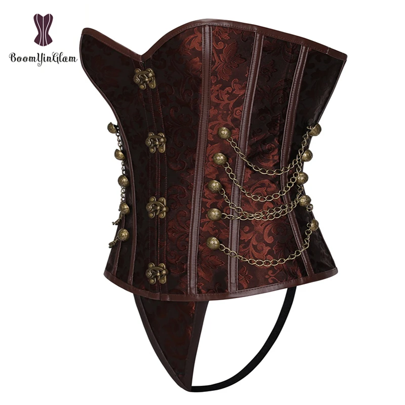 Черно-коричневая одежда в стиле стимпанк женский спиральный стальной семейный