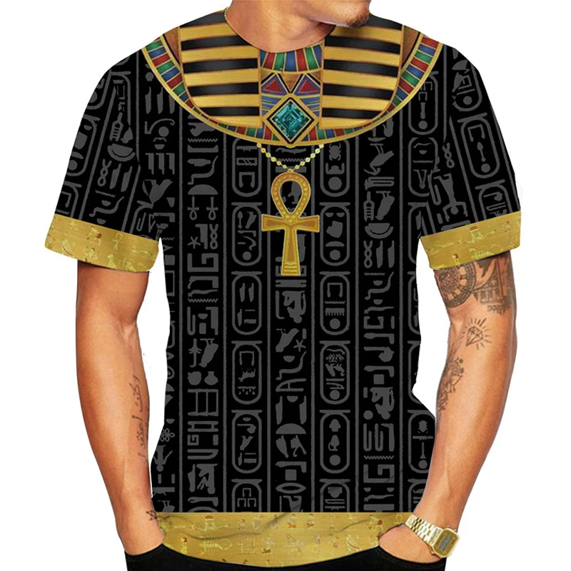 Футболка с 3D-принтом лица Анубиса и Фараона из древнего хора египетского Бога