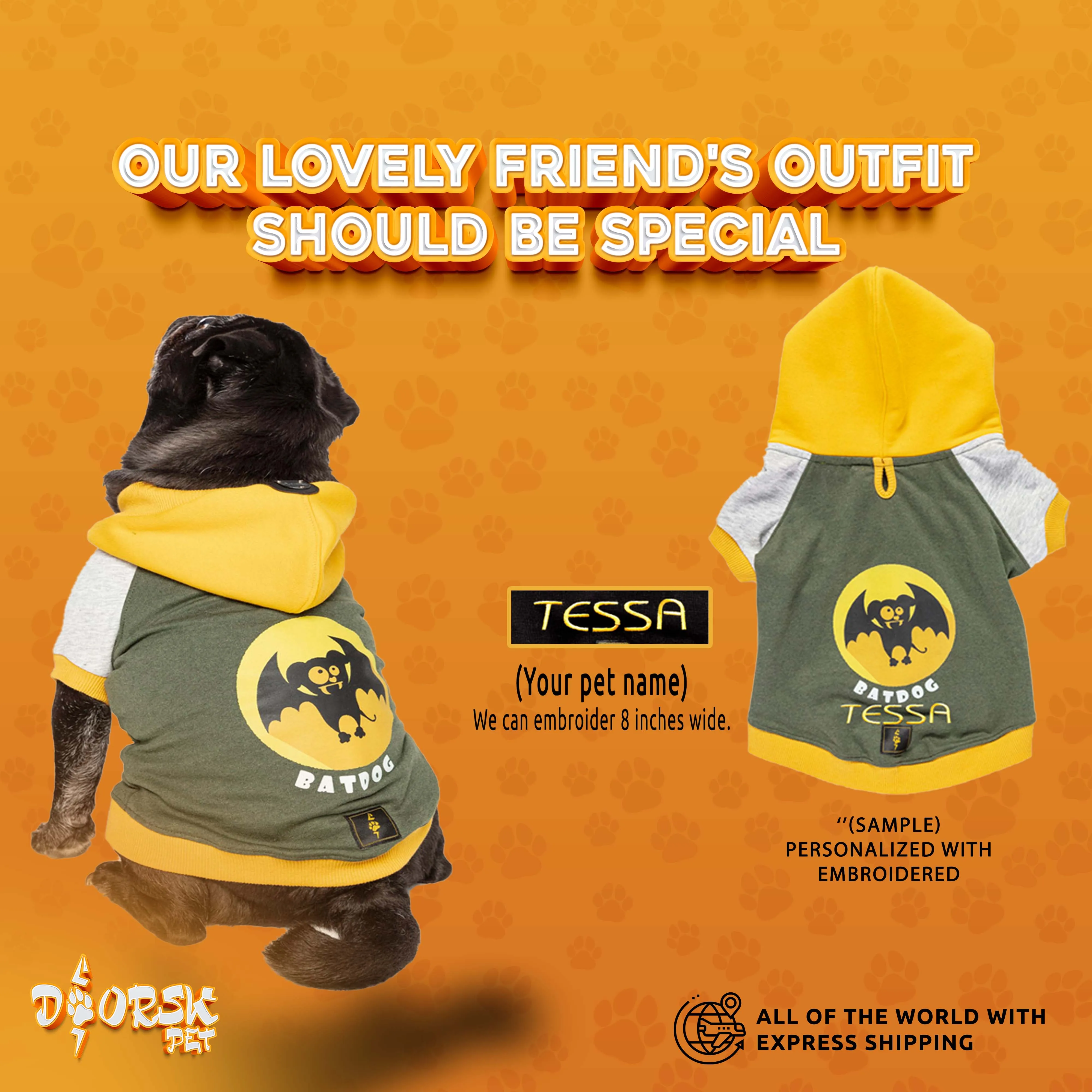

custom dog sweatshirt, Personalized dog clothes, dog costumes for small dogs, pet clothing for XL dogs, pet sweatshirt embroider