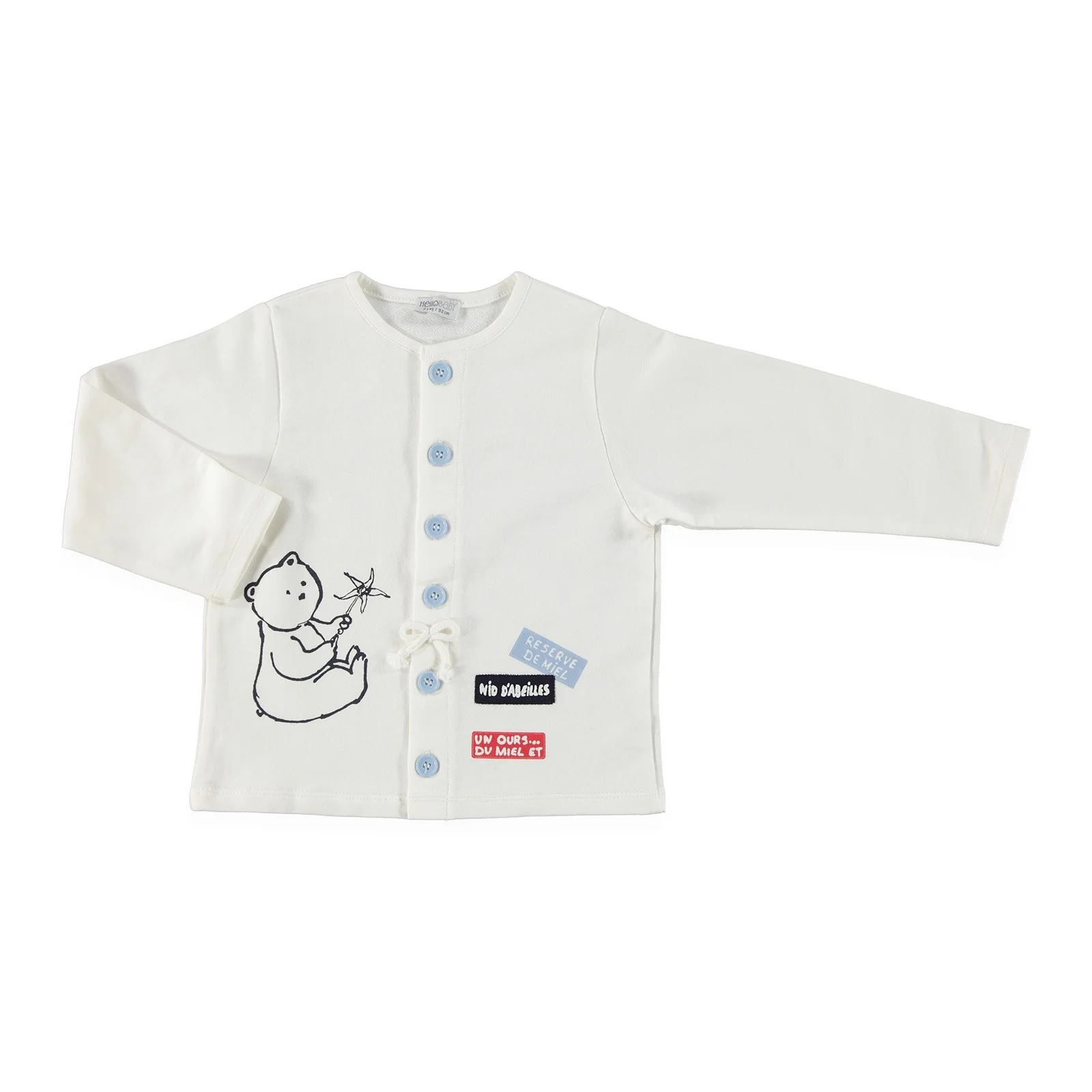 Ebebek HelloBaby/Кардиган для маленьких мальчиков с изображением маленького медведя