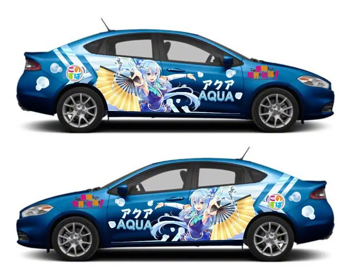 

Аниме ITASHA AQUA наклейки на двери, боковые наклейки, подходят для любых автомобилей, виниловые графические автомобильные аксессуары, наклейки ...