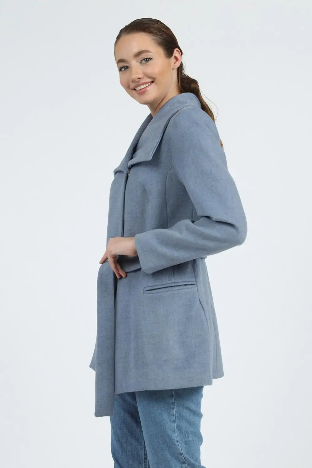 

European Size Women's Coat Wool Cachet Fabric Brand Name NFree