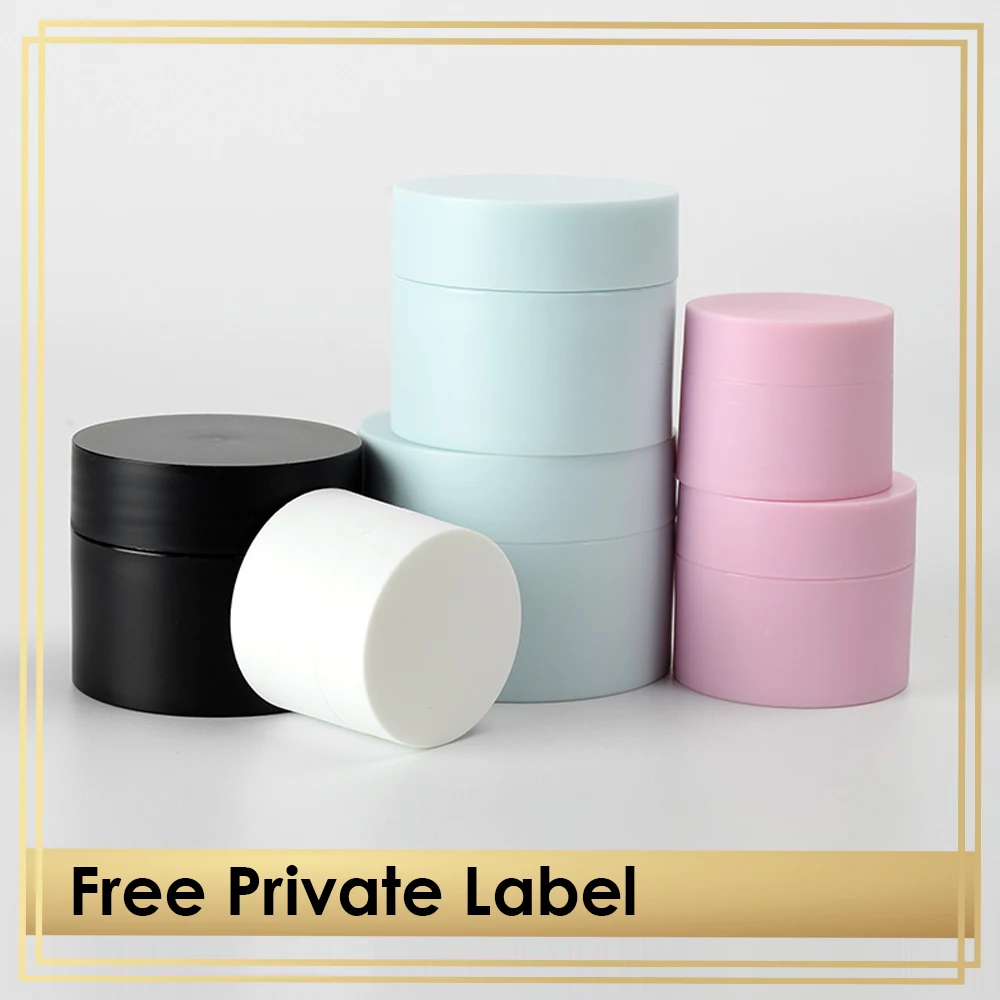 

50Pcs/Lot Eco-Friendly Beauty Container Plastic Cosmetic Packaging Custom Label 1oz for Sample Small Jar Creams Butters Scrubs