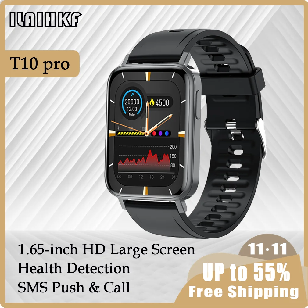 

Xiaomi T10 pro Smart Watch Men 2021 PK Huawei Band 6 Women Fitness Watch IP67 Waterproof Blood Pressure Clock Track Bracelet Hot