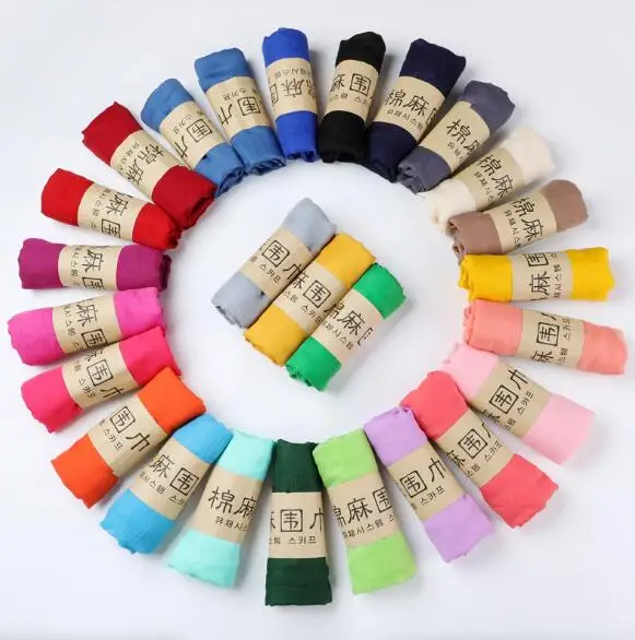 

Autumn winter cotton linen scarf women scarf