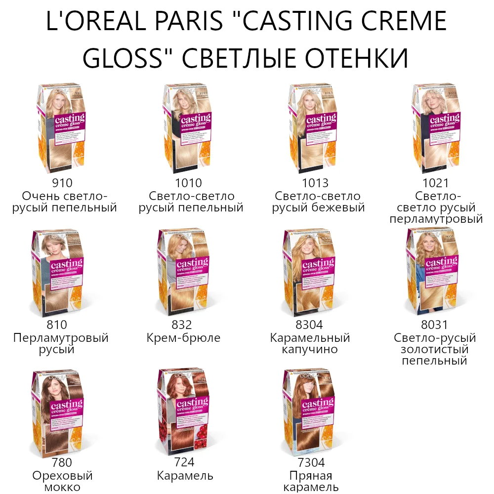 L'Oreal Paris Стойкая краска-уход для волос &quotCasting Creme Gloss&quot без аммиака светлые