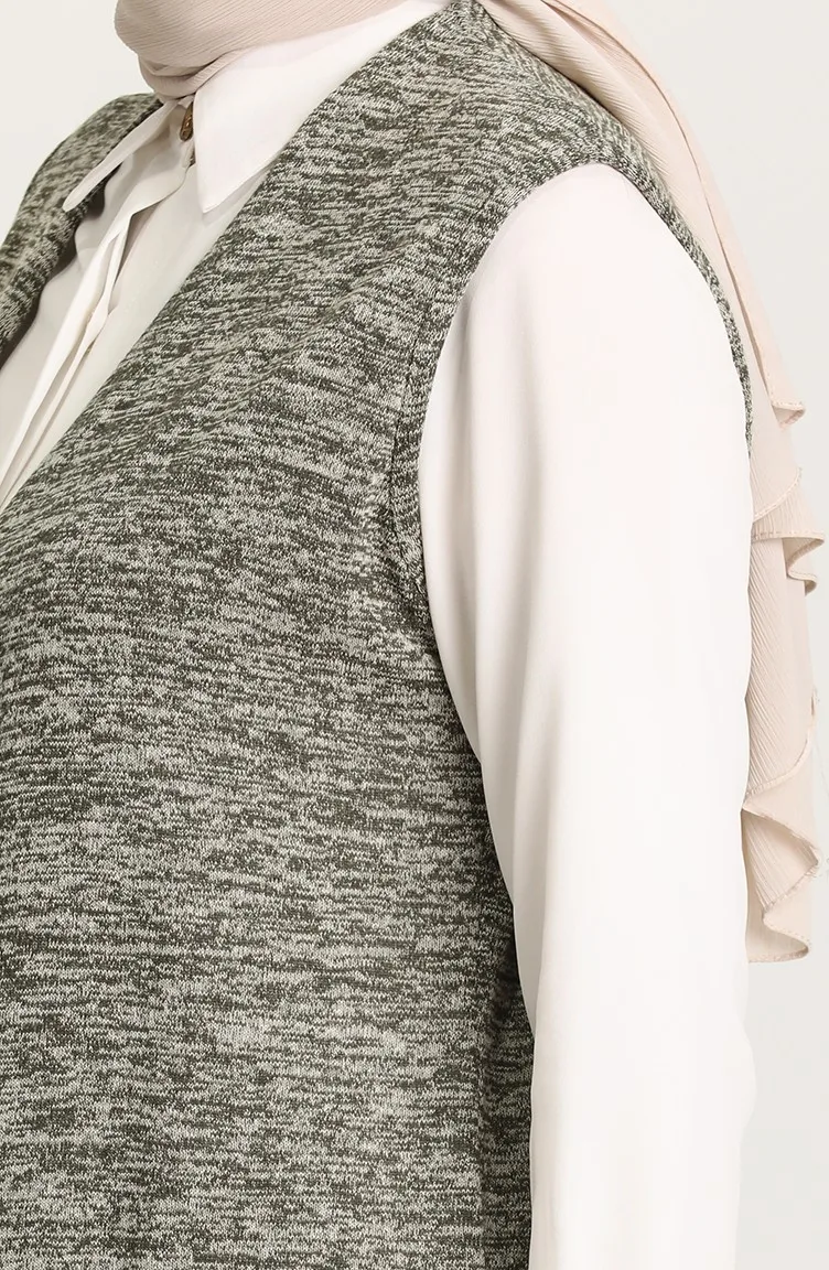 

Plain Seasonal Vest Acrylic Fabric Long Unlined Plain Sleeveless V Neck Daily Comfortable Hijab Clothing Women Muslim Fashion