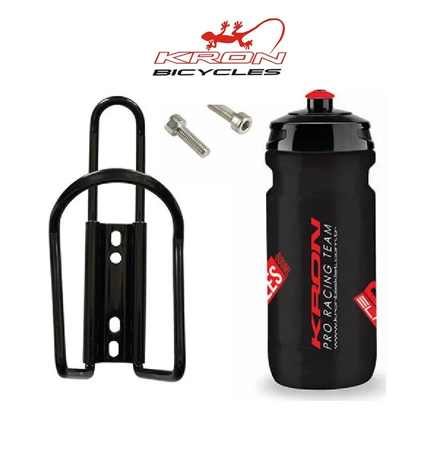 Crowns Elite Sporty 600Ml Cycling Bottle And Bottle Cage Set Including Mounting Screw