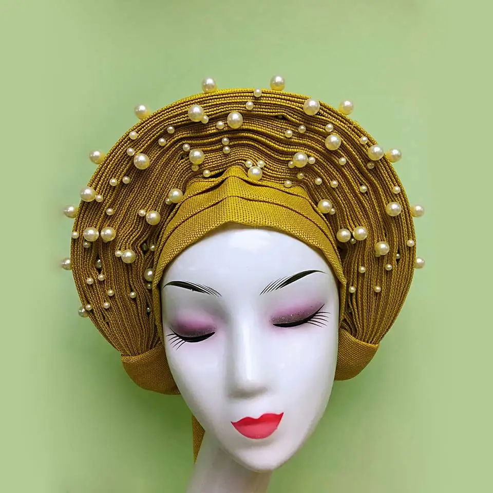 Новейшая модель Авто gele ready made nigeria aso oke autogele Asoke головной убор африканские женские