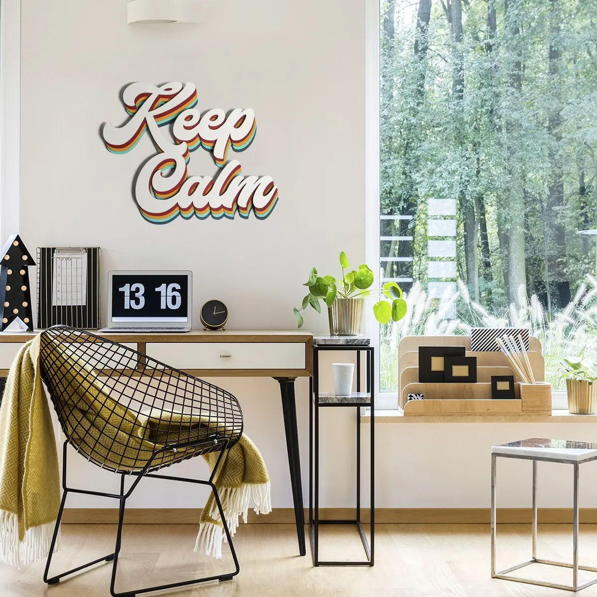 

Трехмерный многослойный настенный декоративный фон с надписью «Keep Calm»