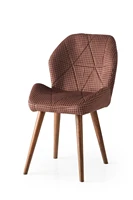 a set of modern brown dining chair retro designed armchairs high quality pu chair with wooden legs suit for dining room