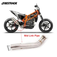 motorcycle middle link pipe exhaust pipe connect link tips slip on 51mm muffler stainless steel modified for duke 690 2012 2018