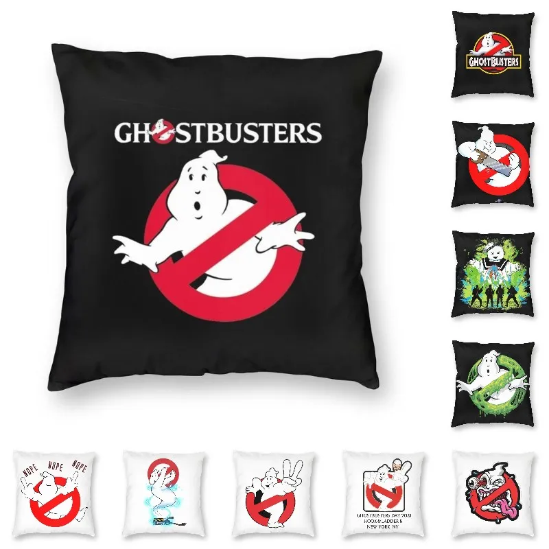 

Modern Ghostbusters Logo Cushion Cover Velvet Cartoon Comedy Film Pillow Case Living Room Decoration