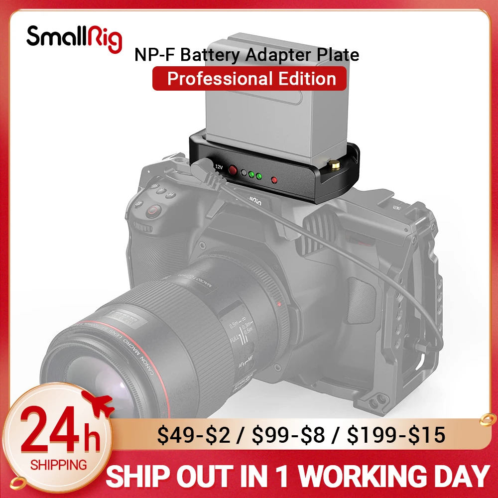SmallRig NP-F Battery Adapter Plate Professional Edition for Sony BMPCC 4K/6K Camera And Mirrorless Cameras 3168