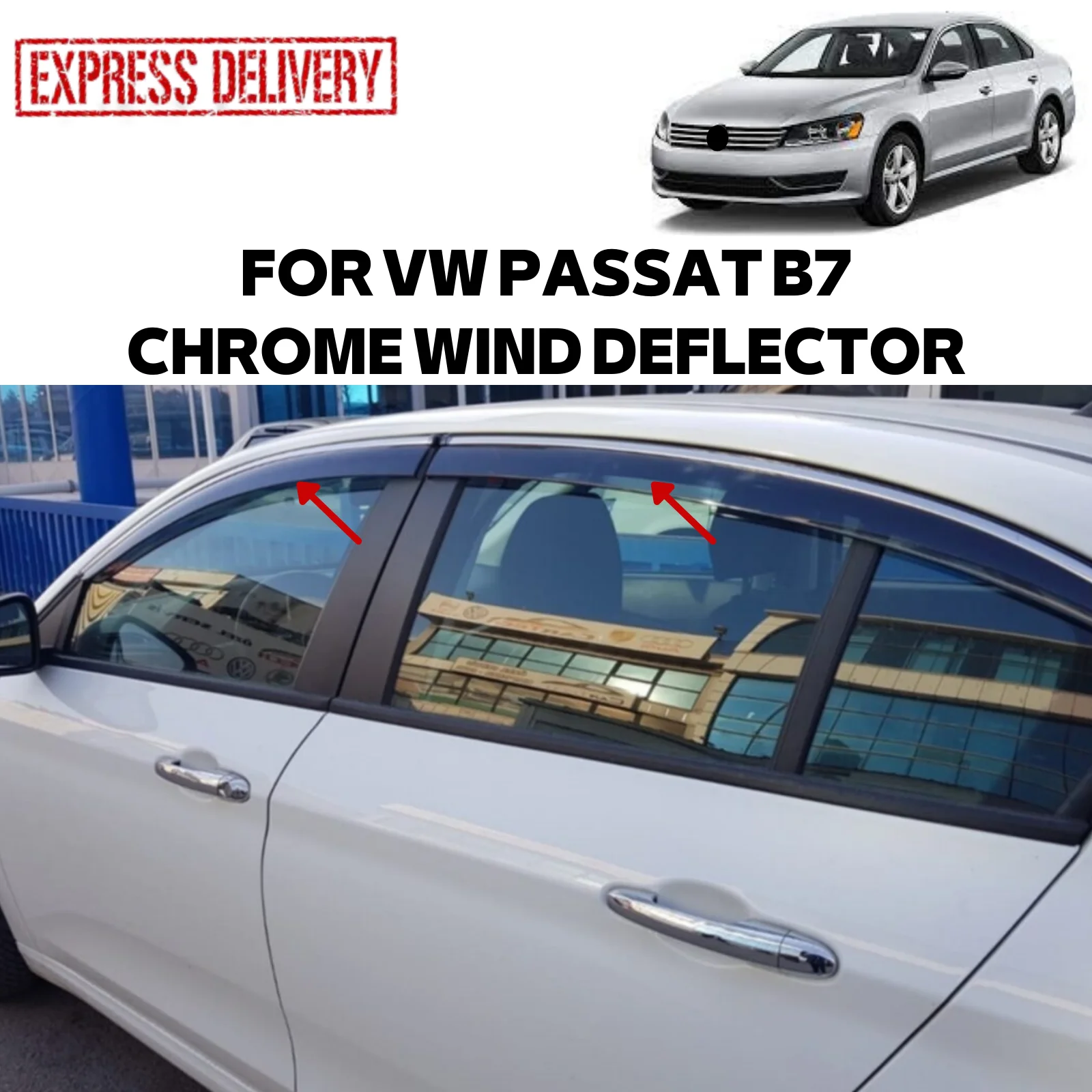 

FOR VW PASSAT B7 SD 2010-2014 GLASS RÜZGARLIĞI CHROMEPLATED PLUS 4 PIECE CAR RAIN PROTECTION ACCESSORY DOOR REPLACEMENT PARÇA
