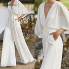 Простые свадебные платья, классический кружевной комбинезон в стиле бохо, платья для невесты, Женский шифоновый пляжный брючный костюм 2022