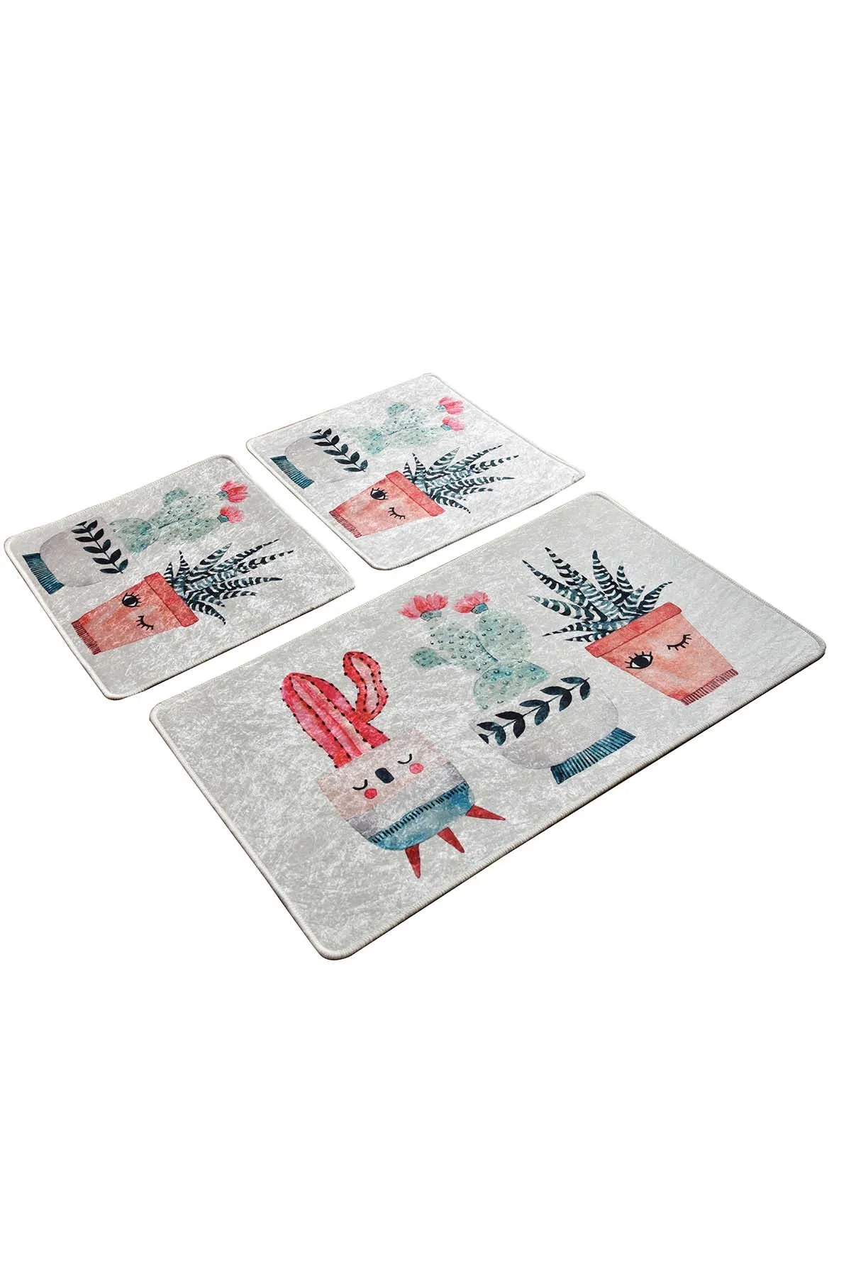 Miglior Happy Cactus Bagno Area Tappeto S Tappetino Da Bagno Set 3 Pz/set Flanella Antiscivolo Doccia Tappeti Casa Wc Coperchio Coperchio Doccia