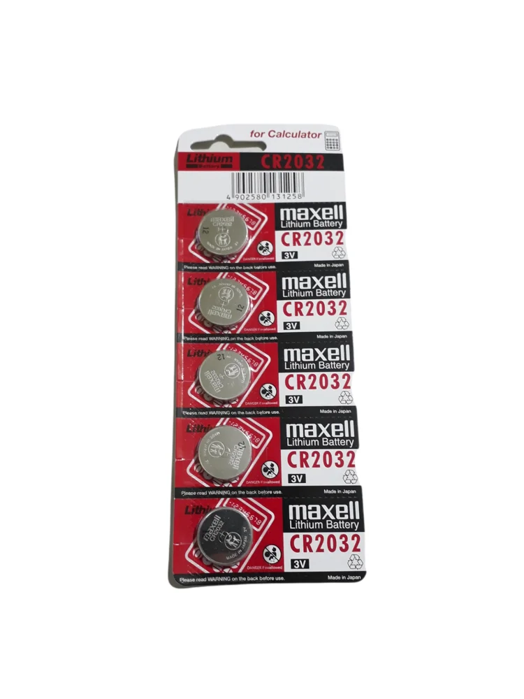 Литиевые элементы питания батарейки Maxell CR2032 3V Lithium Battery упаковка 5 батареек |