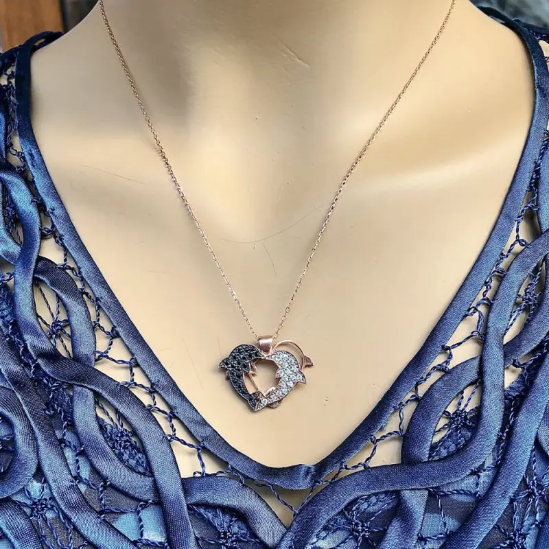 

Dolphin 925 Sterling Silver Necklace Women Girls Gift Jewelry Accessories Fashion Handmade Elegant Chain
