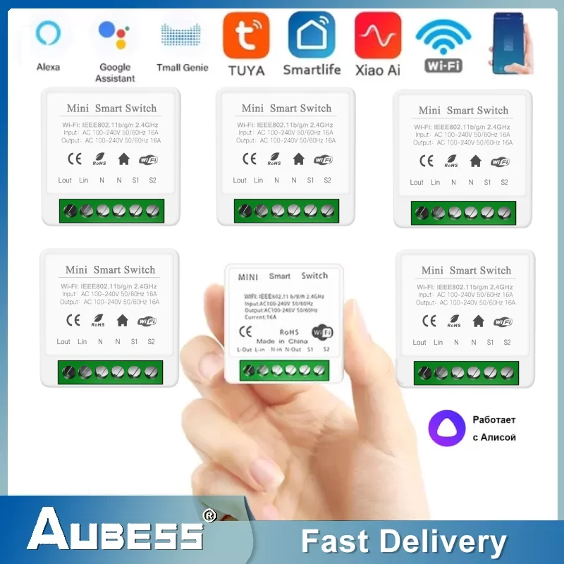 

16A WiFi / Zigbee Smart Switch 2-Way Control, Tuya Smartlife APP Automation Smart Home Work With Yandex Alice Alexa Google Home