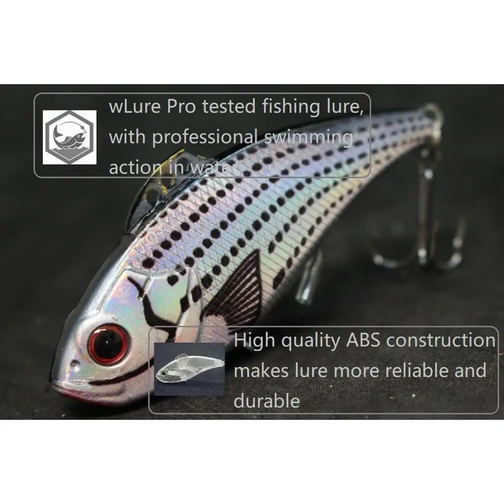 wLure 2018 New 7cm 20g Long Distance Casting Lipless Jigging Retrieving 3 Tie Positions Tight Wiggle Fishing Lure L773