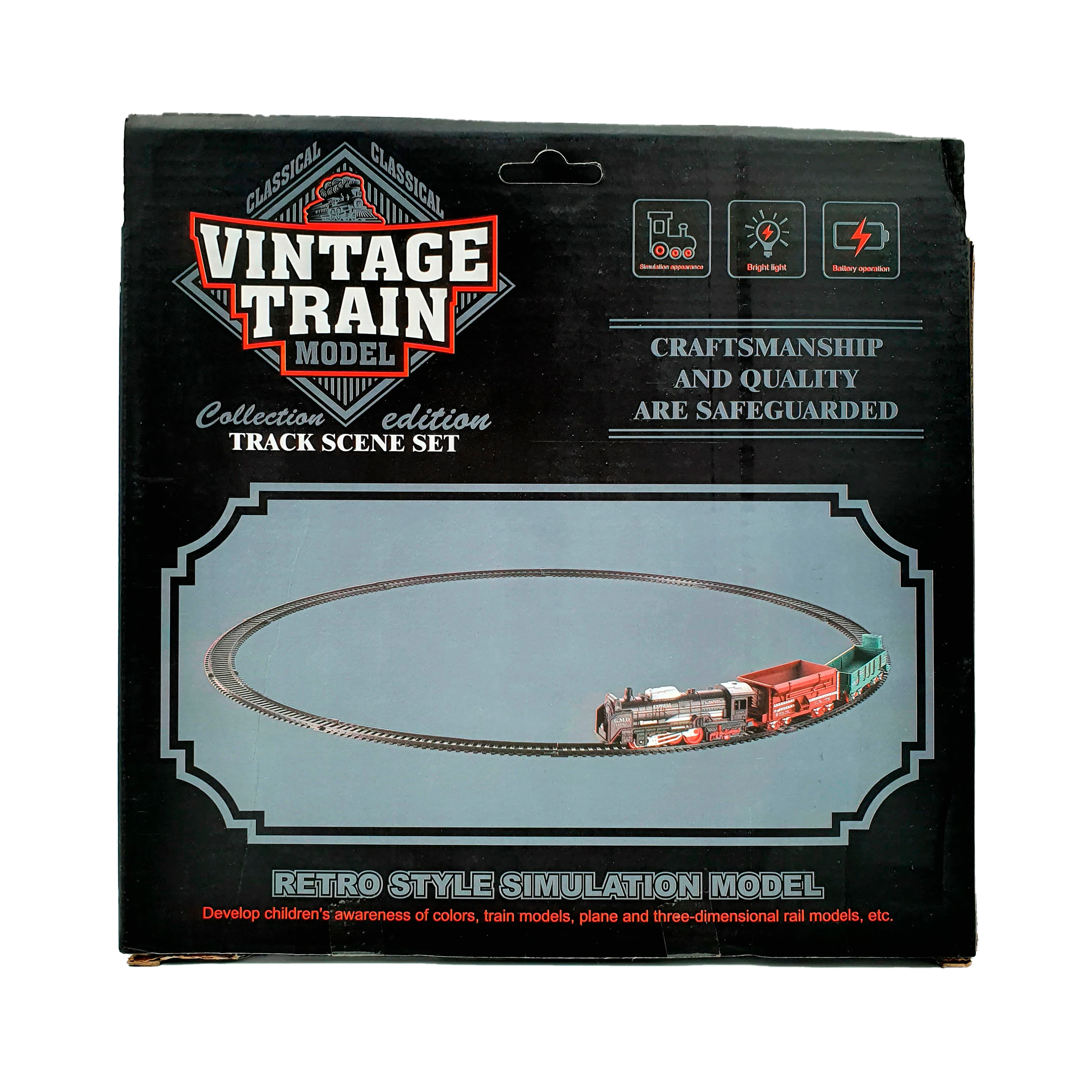Железная дорога VINTAGE TRAIN поезд на батарейках звука локомотива световые эффекты 13
