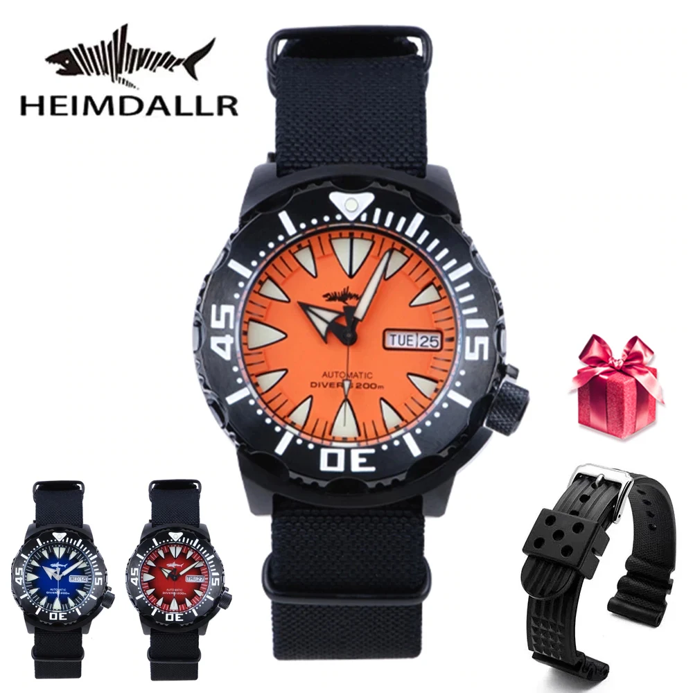 Автоматические Мужские часы Heimdallr Monster с градиентом светящийся циферблат черный