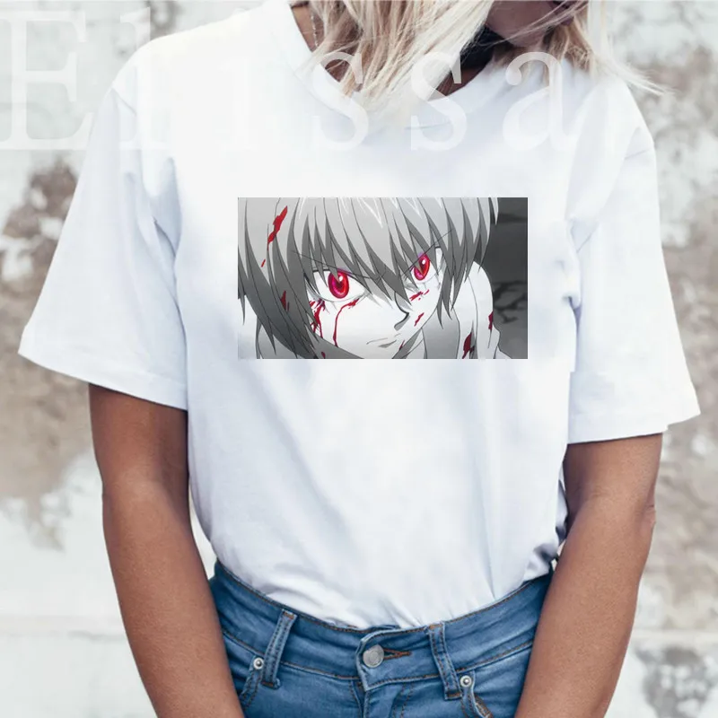 

Hunter X Hunter Tearful Summer Aesthetic Korean Style White T Shirt Graphic Harajuku Black Comics Anime Tshirt Women Clothes Top