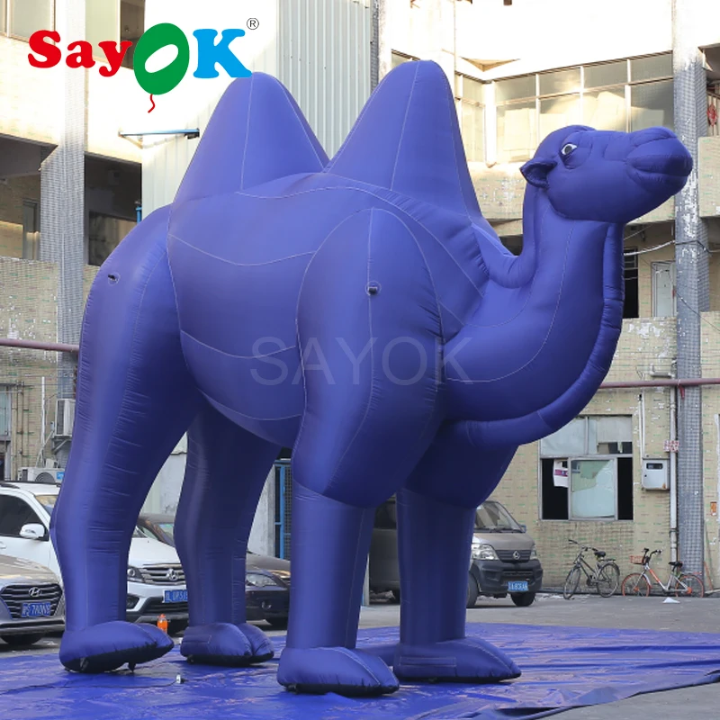 Гигантский синий надувной верблюд Надувное животное наружная надувная модель