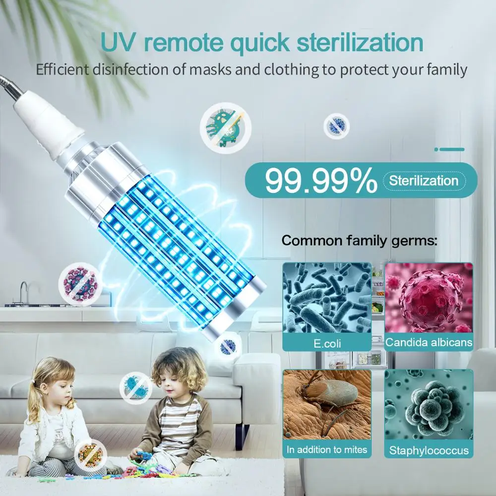 UVC 60W UV Germicidal Disinfection Light Bulb Led Corn 254nm Wave Ultraviolet Lamps 110V 220V E26 E27 | Лампы и освещение