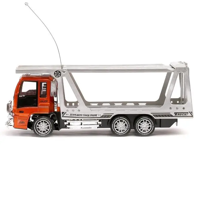 Грузовик радиоуправляемый Автовоз с 2 машинами работает от аккумулятора свет