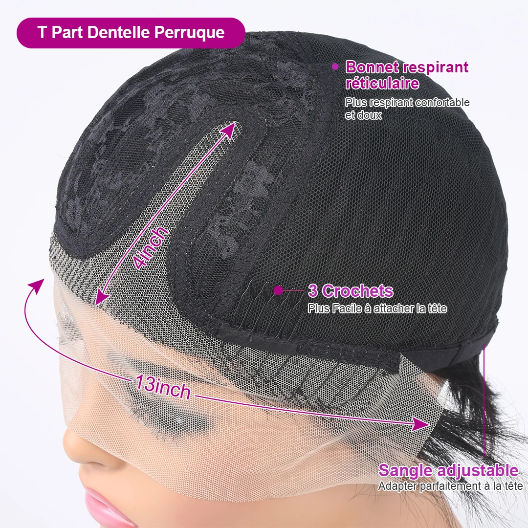 Прямые парики из человеческих волос короткий парик Боб с вырезом фея T-часть HD