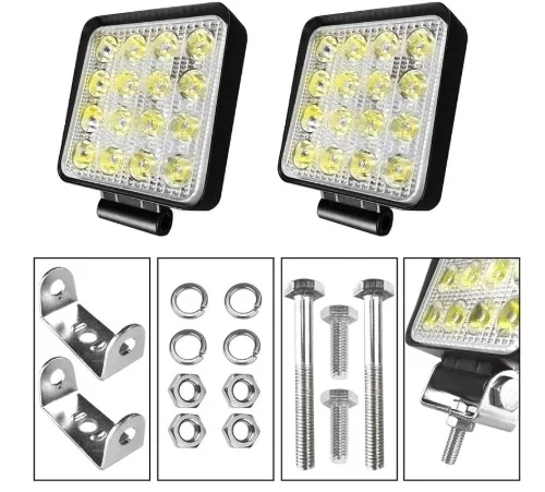 Светодиодная дополнительная фара вспышка ФСО 1шт.маяк отстрел 48вт 12в led для