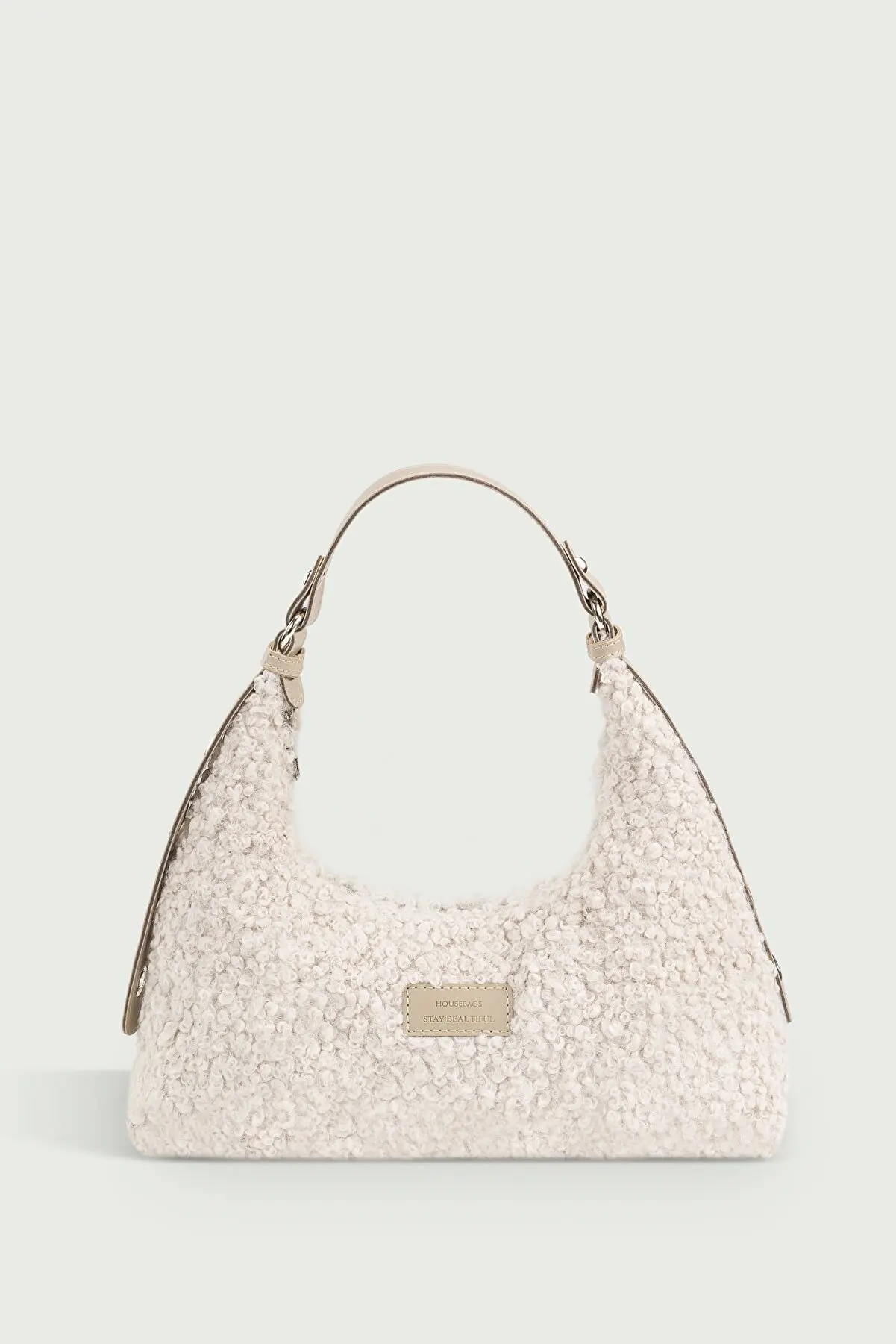 

Women's Faux Fur Woven Baguette Bag Black White Mink Gray Tan Color Hand and Shoulder Bag Soft Texture Fashion Brand Design New