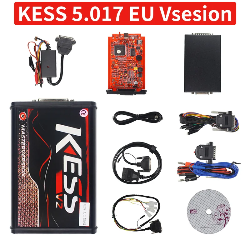 Онлайн V2.47 ЕС красный Kess V5.017 OBD2 менеджер Тюнинг Комплект KTAG V7.020 4 светодиодный Kess V2 5,017 BDM Рамка K-TAG V2.25 ECU программист