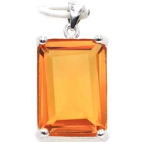 26x14mm jazaz 7 0g rectangle golden citrine rhodolite garnet for ladies 925 solid sterling silver pendant