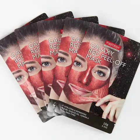 Оживляющая и освежающая маска-пилинг Purederm Galaxy Red Peel-Off Mask    (10 гр *5 )