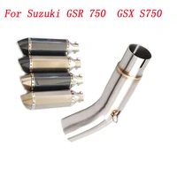 slip on motorcycle exhaust mid link pipe and 51mm muffler stainless steel exhaust system for suzuki gsr 750 gsx s750