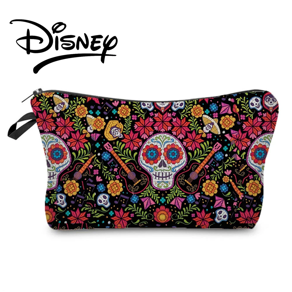 Disney Coco Handbags Skull Floral Tote Lady Casual Shoulder Bag Cartoon Eco Reusable Shopping Bag High Capacity Travel Beach Bag