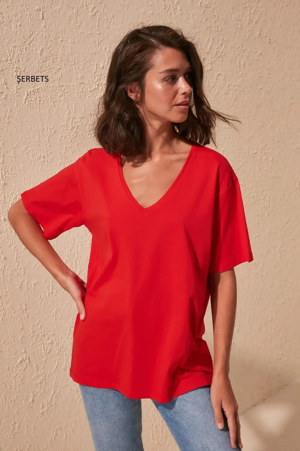 

ŞERBETS свободный Женский Топ Футболка Графический Модные женские 2020 shein в Корейском стиле dropshopping