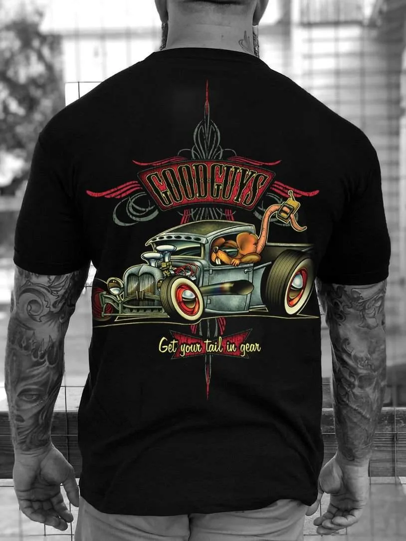 

Men retro European and American trend men's fashion loose T-shirt summer leisure handsome dome short sleeve oversized T-shirt