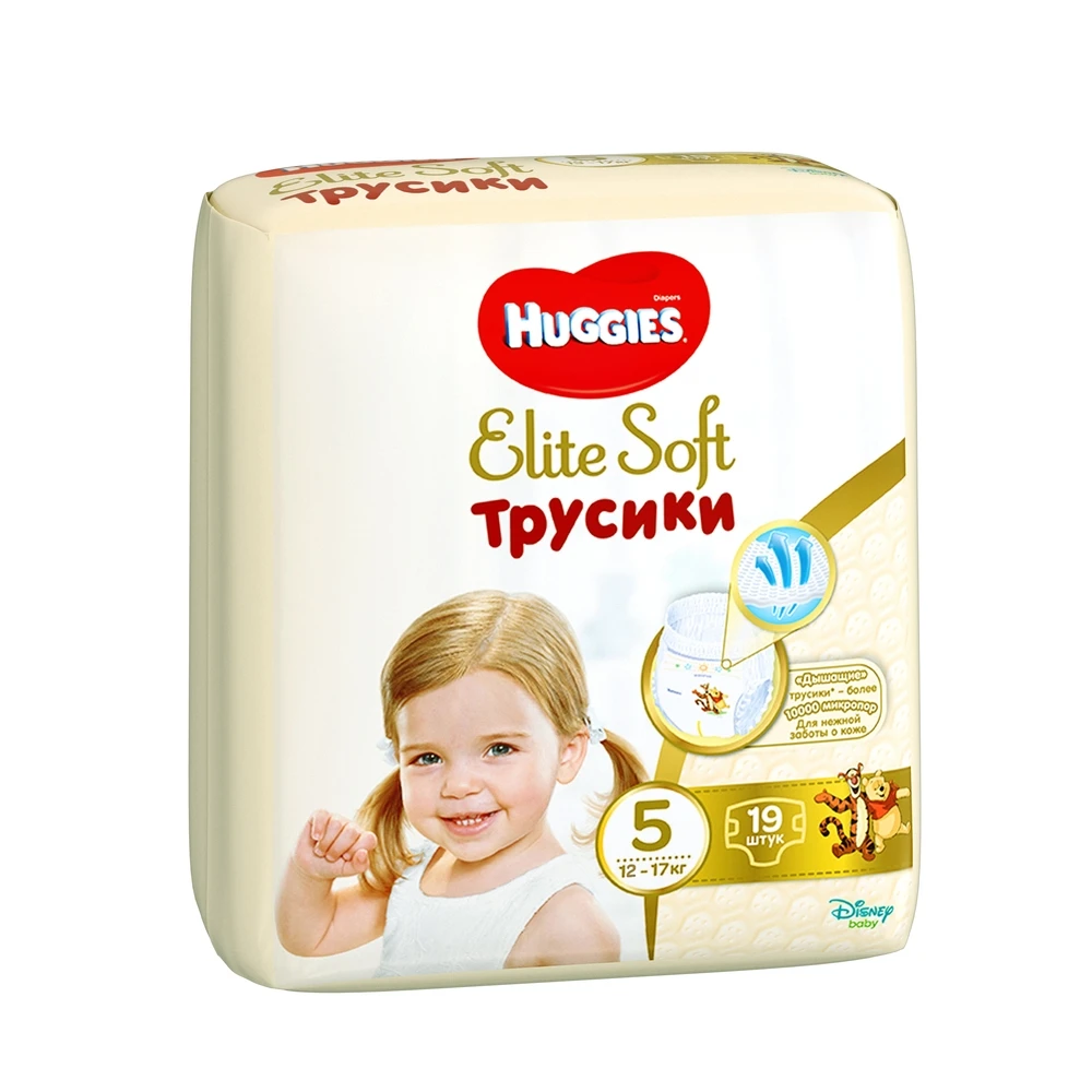 Трусики-подгузники Хаггис Элит Софт 5 (12-17кг) 19 шт | Мать и ребенок