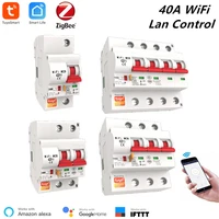 tuya zigbee 1p2p3p4p wifi smart circuit breaker automatic switch overload short circuit protection with alexa google home