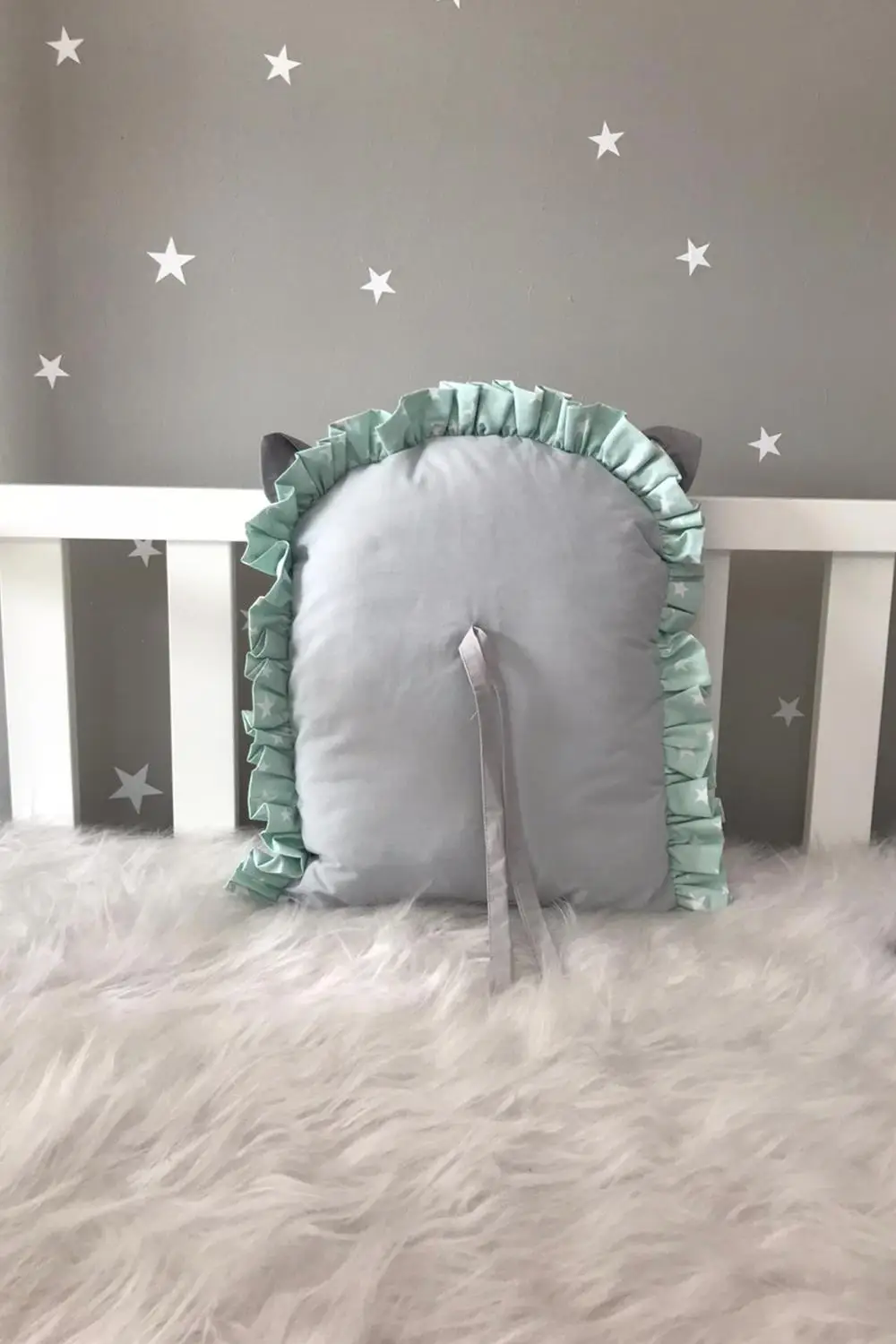 

Jaju Baby KidiMoon Gray Mint Lion Cradle Protection Decor Pillow