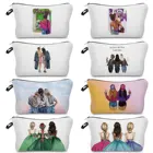 Женская косметичка с принтом сестра подруга, женские сумочки, кошелек для хранения монет, новые сумки для макияжа с молнией, детский чехол-карандаш