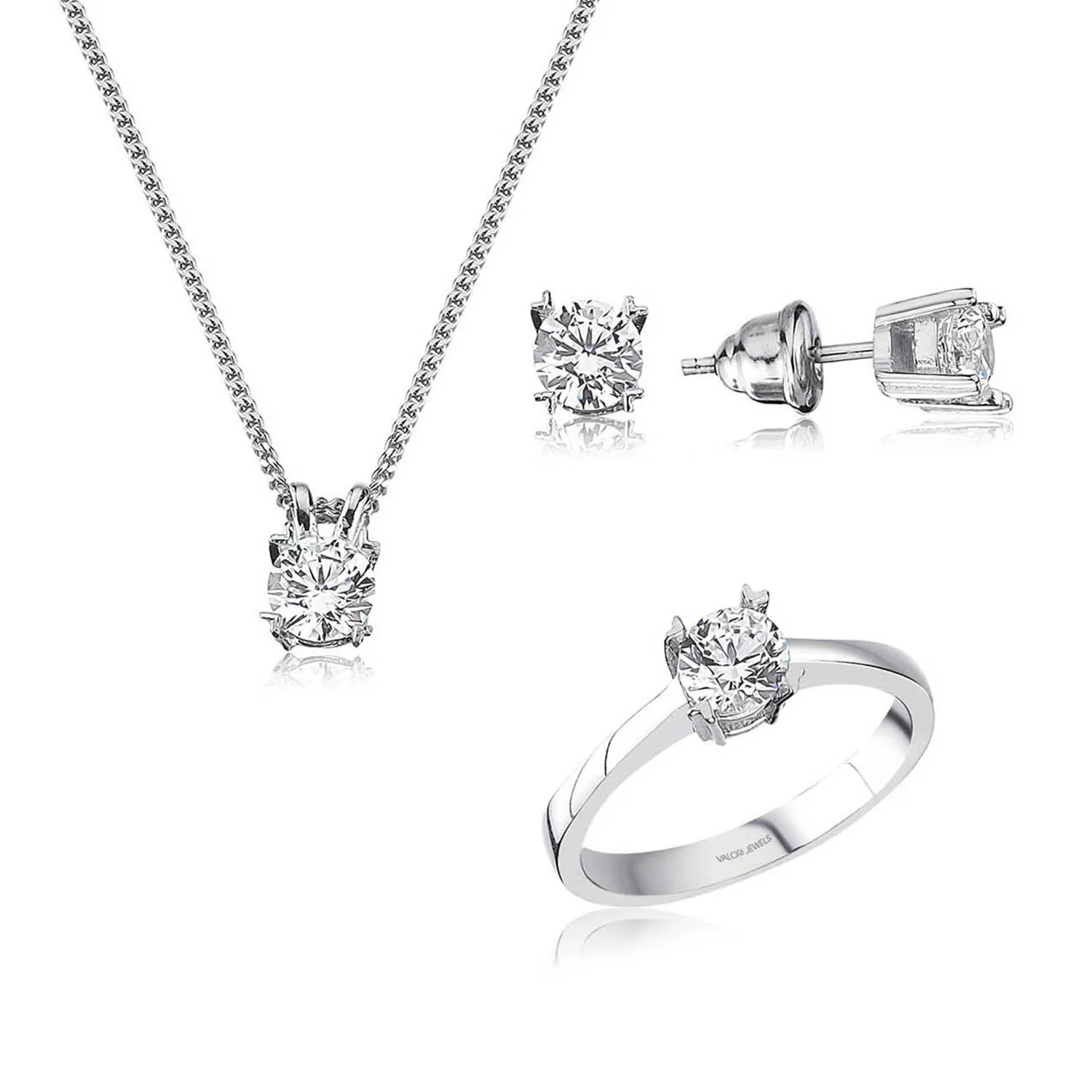 Драгоценный камень бижутерия Valori Jewels 2 4 карат циркониевый круглый с родиевым