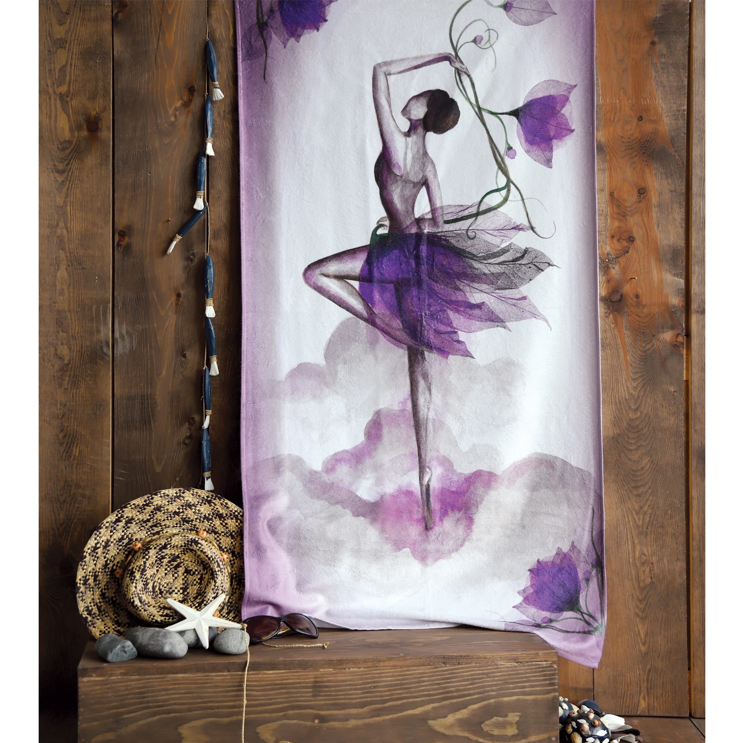 

Пляжное полотенце с цветочным принтом 70x140