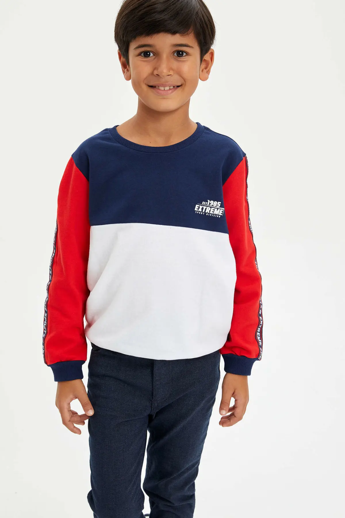 DeFacto/новая футболка с длинными рукавами и круглым вырезом для мальчиков модные